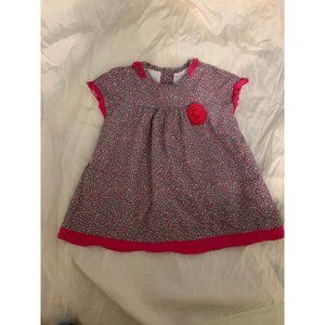 Sz 3A Vintage 70s 80s Lordling Short sleeve calico floral corduroy dress pink ru